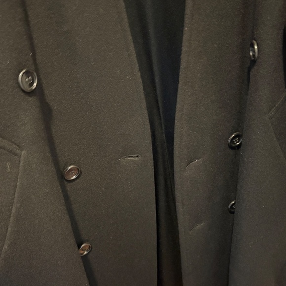 Vintage Michael Tong Black Wool Double-Breasted Long Coat - Picture 4 of 16